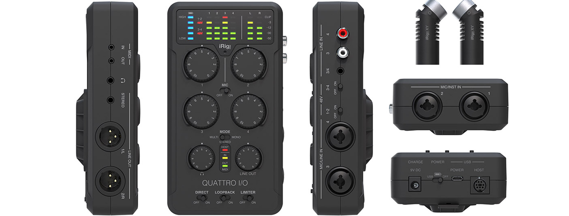 iRig Pro Quattro I-O - аудиоинтерфейс и рекордер IK Multimedia для записи всего и везде-